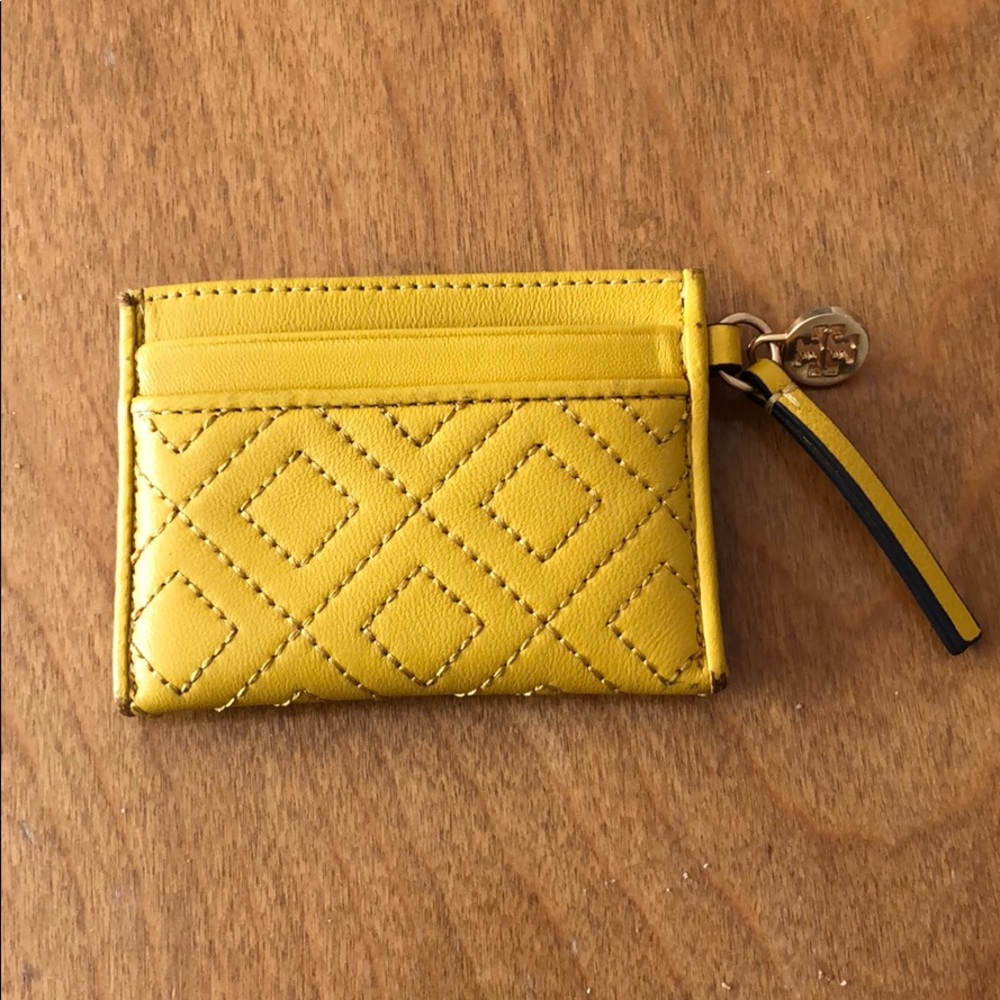 Tory Burch yellow card holder